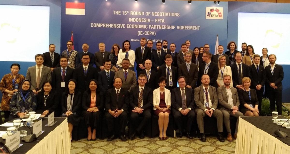 Delegations of EFTA and Indonesia met in Banten (Jakarta) for the 15th round of negotiations.