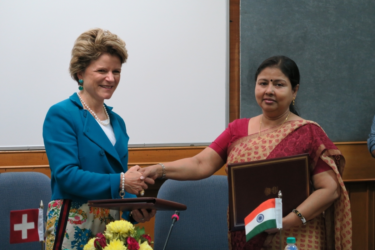 State Secretary Ms Marie-Gabrielle Ineichen-Fleisch from Switzerland (on the left) acted as the EFTA Spokesperson, while the Indian side was led by Ms Anita Praveen, Joint Secretary in the Department of Commerce of the Government of India (on the right) State Secretary Ms Marie-Gabrielle Ineichen-Fleisch from Switzerland (on the left) acted as the EFTA Spokesperson, while the Indian side was led by Ms Anita Praveen, Joint Secretary in the Department of Commerce of the Government of India (on the right)