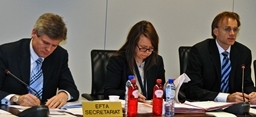 From left to right: Directors Gunnar Selvik and Katrin Sverrisdóttir, EFTA Secretariat, and Deputy Director-General Per S. Sjaastad, Norwegian Ministry of Foreign Affairs and Chair of Subcommittees I-IV
