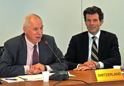 Swiss Ambassador to the EU, Jacques De Watteville and his successor Roberto Balzaretti
