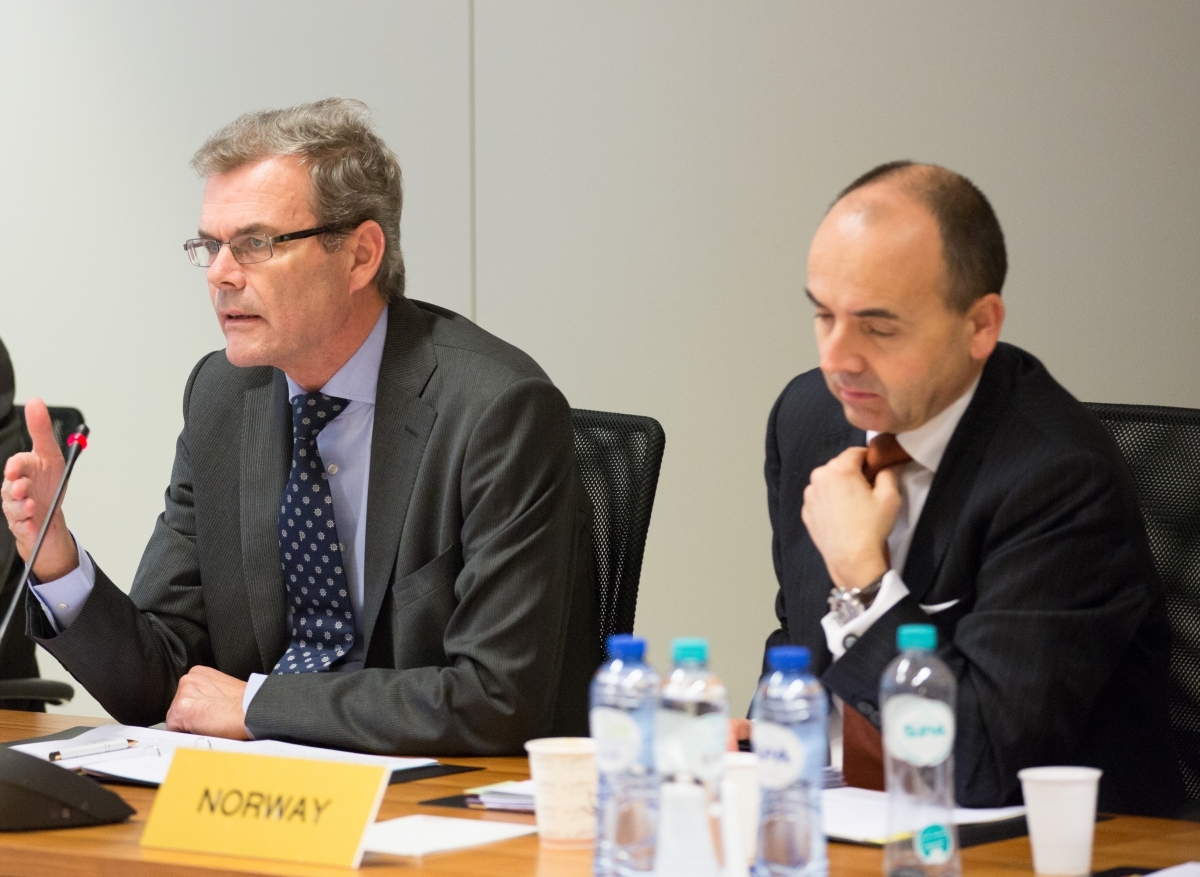From the left: Ambassador Atle Leikvoll, Mission of Norway to the EU, and Niels Engelschiøn, Deputy Head of Mission.