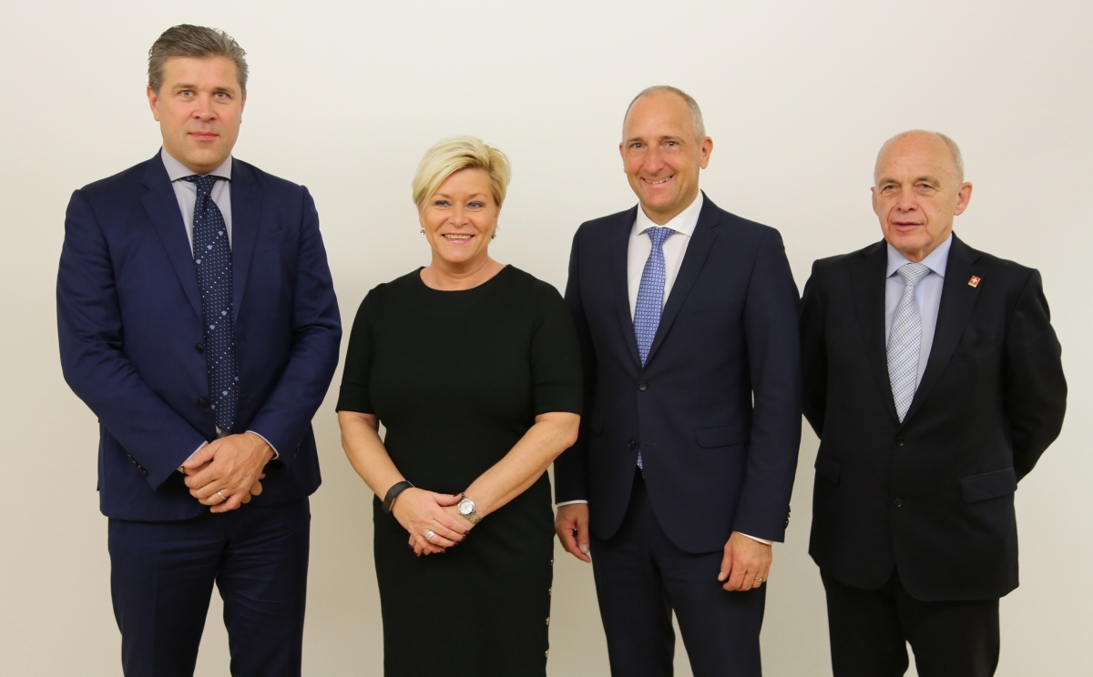 From left: Bjarni Benediktsson, Siv Jensen, Adrian Hasler, Ueli Maurer.