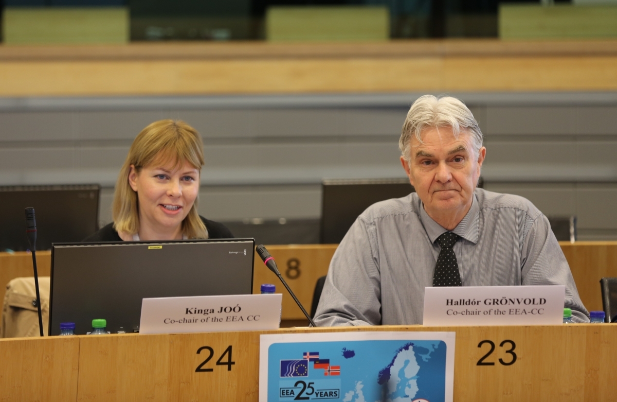 From left: Ms Kinga Joó (EESC) and Mr Halldór Grönvold (EFTA CC)