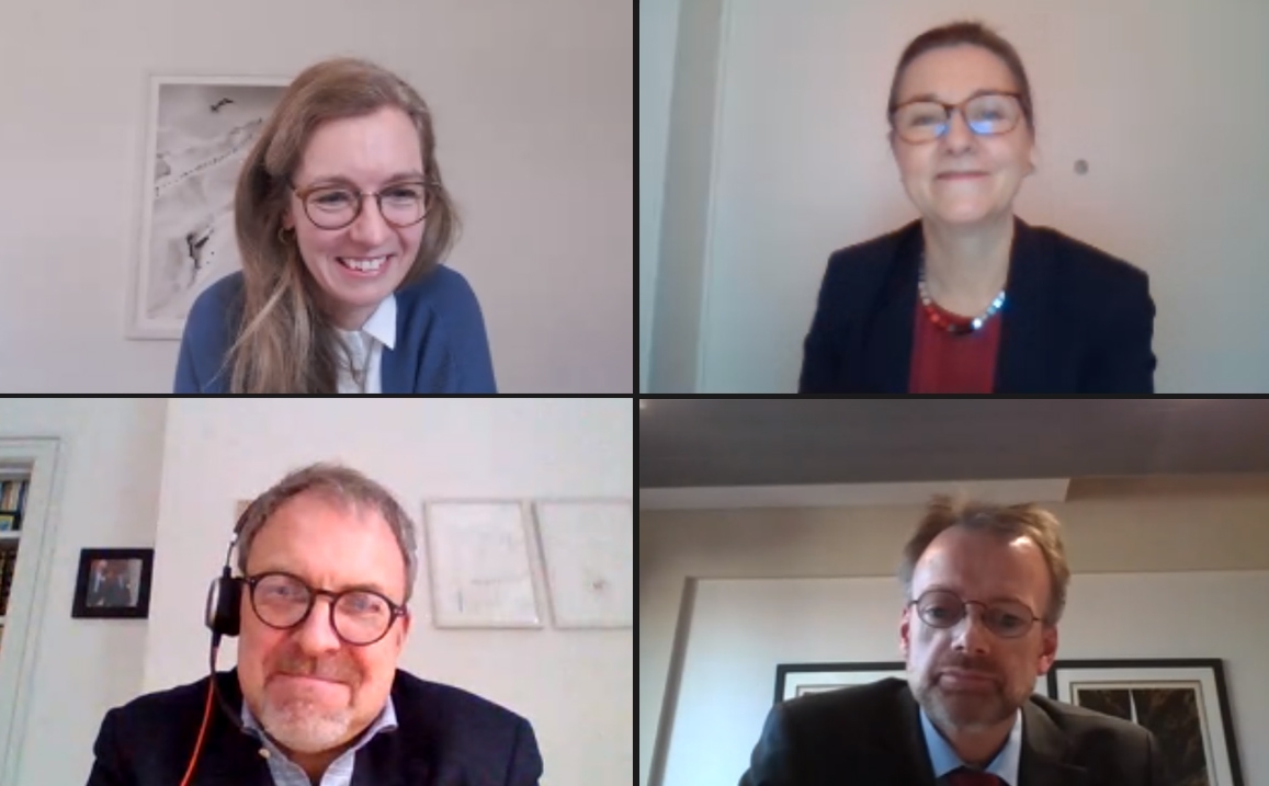 Clockwise from top left: Chair Sabine Monauni, Head of Liechtenstein's Mission to the EU, Clara Ganslandt, Head of Western Division at the EEAS and EU Chair in the Joint Committee, Per Strand Sjaastad, Deputy Head of Norway's Mission to the EU, and Kristján Andri Stefánsson, Head of Iceland's Mission to the EU.