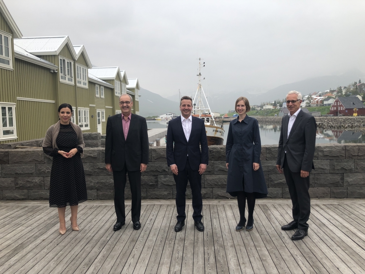 From left: Dominique Hasler, Liechtenstein; Guy Parmelin, Switzerland; Guðlaugur Þór Þórðarson, Iceland (Chair); Iselin Nybø, Norway; Henri Gétaz, EFTA Secretary-General.