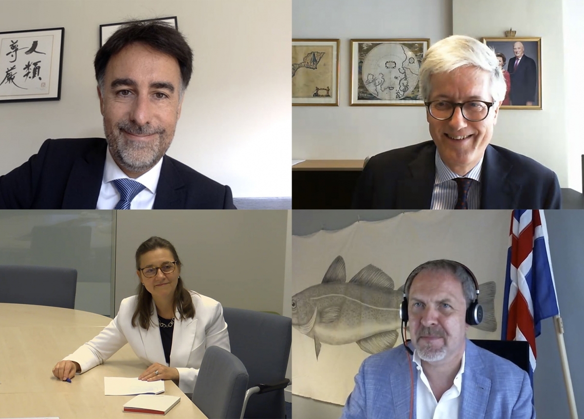 From top left, clockwise: Stefan Barriga, Acting Head of Liechtenstein’s Mission to the EU, Rolf Einar Fife, Head of Norway's Mission to the EU, Kristján Andri Stefánsson, Head of Iceland's Mission to the EU, Clara Ganslandt, Head of Western Division at the EEAS. From top left, clockwise: Stefan Barriga, Acting Head of Liechtenstein’s Mission to the EU, Rolf Einar Fife, Head of Norway's Mission to the EU, Kristján Andri Stefánsson, Head of Iceland's Mission to the EU, Clara Ganslandt, Head of Western Division at the EEAS.