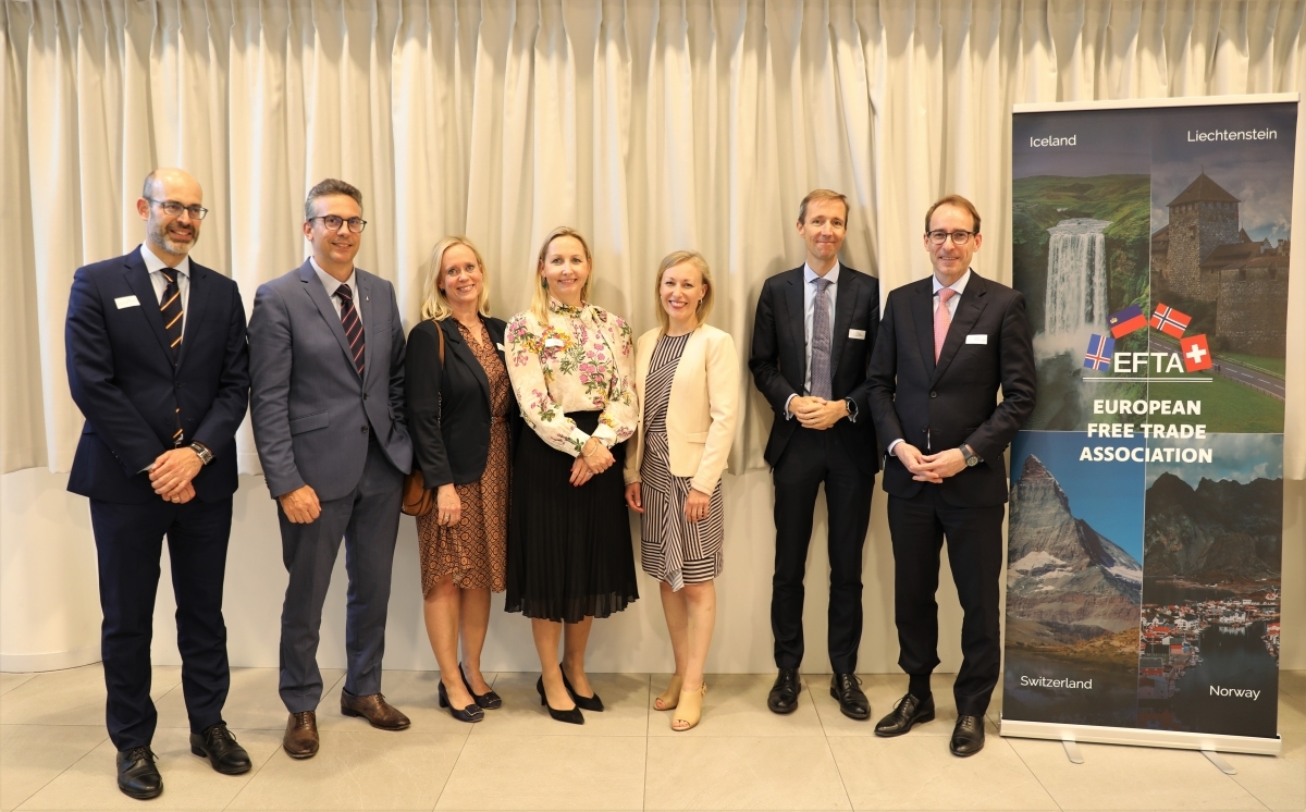 From left to right: Borja Cortés-Bretón Brinkmann; Pascal Schafhauser; Kaja Moe Winther; Siri Veseth Meling; Sesselja Sigurðardóttir; Nicolas von Lingen; Alexander Renggli.